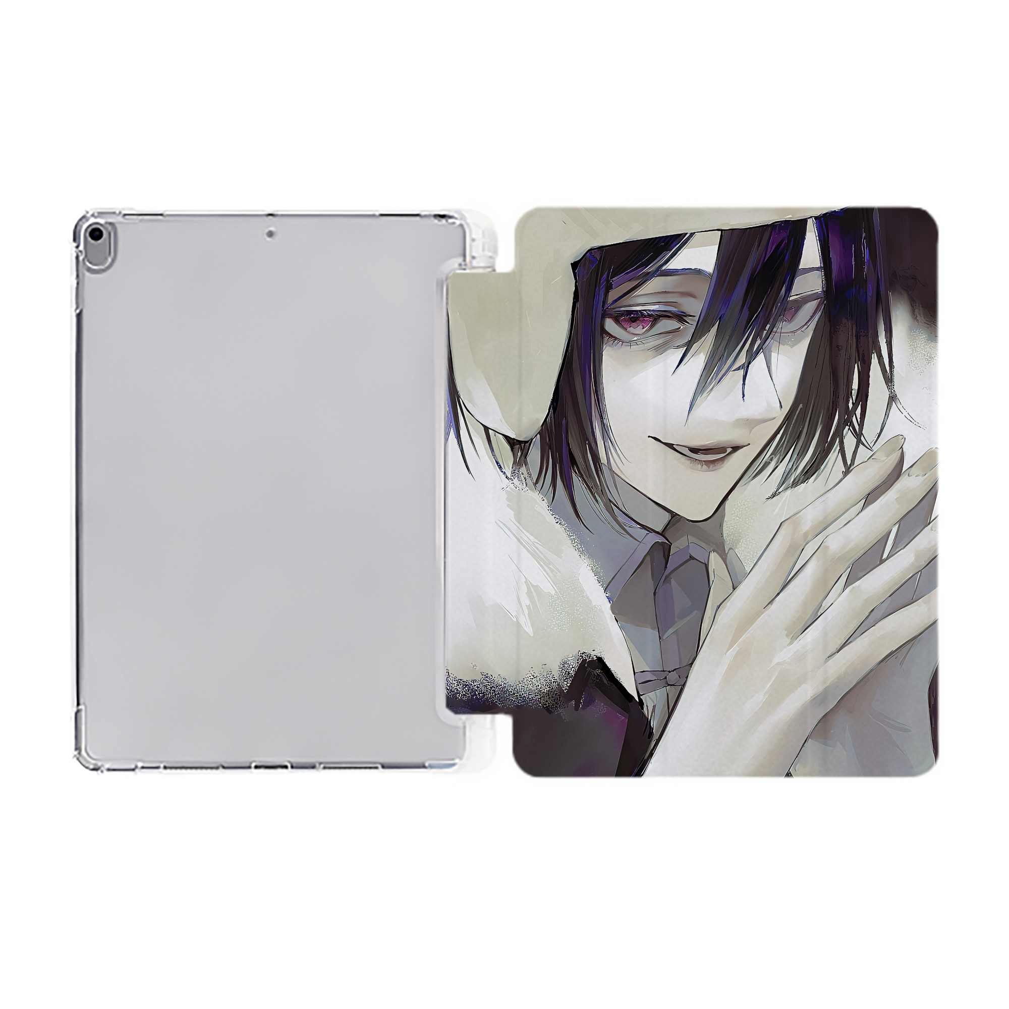 （画像用） 文豪ストレイドッグス Bungo Stray Dogs IPad ケース ペン収納付き 三つ折りスタンド PUレザー×シリコン 対応機種9.5/10.5/10.9インチ